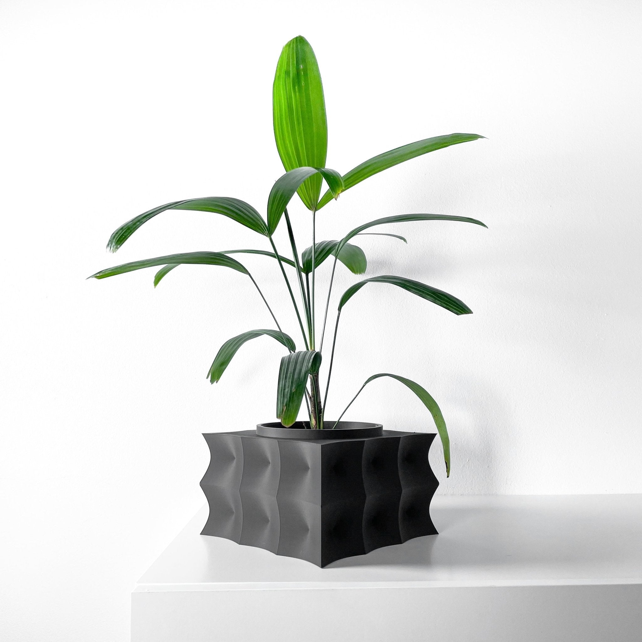 stone plant pots indoor Stone Wash Pot – Worn Stone 3D Printed Indoor Planter 6" / Matte Brown
