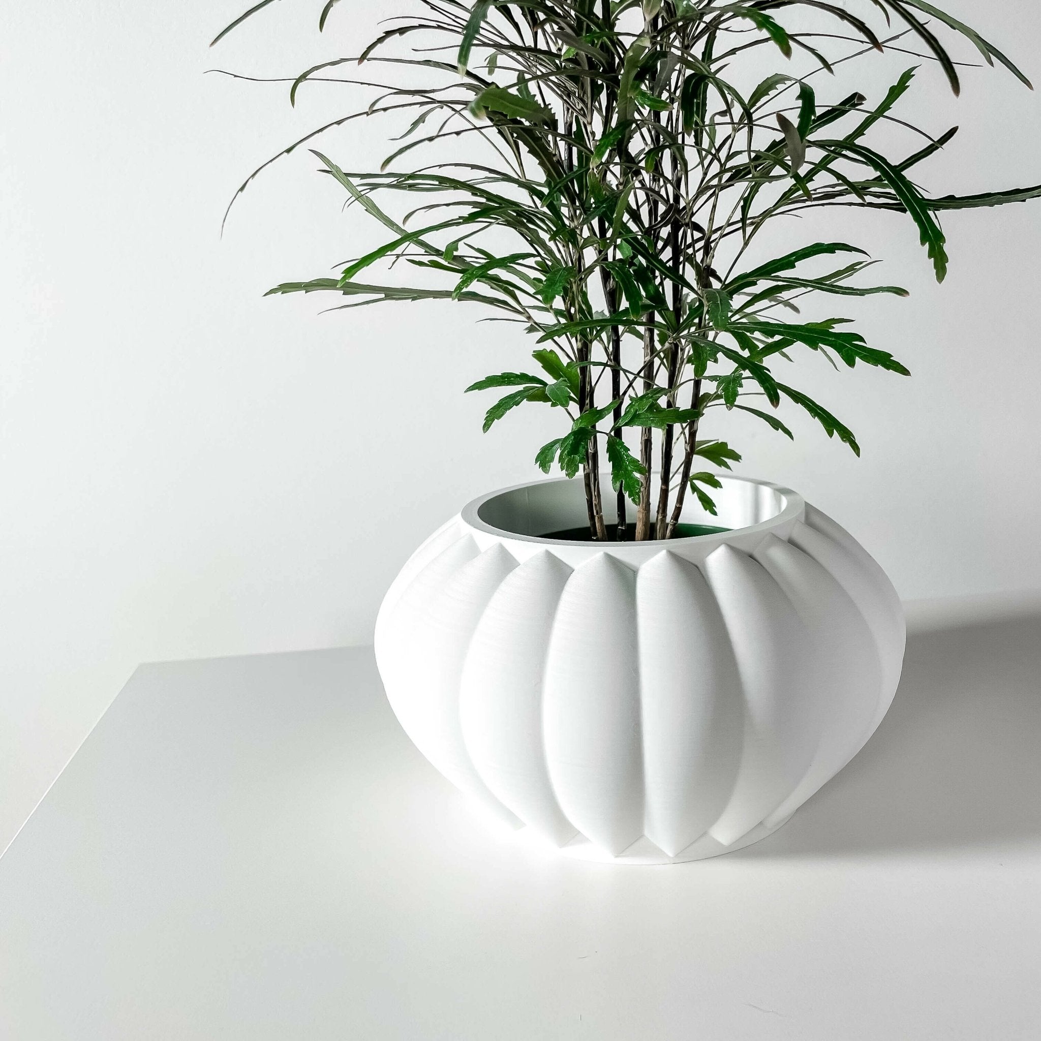 stylish indoor plant pots Wren Pot – Oval Indent 3D Printed Indoor Planter 3" / Matte Brown
