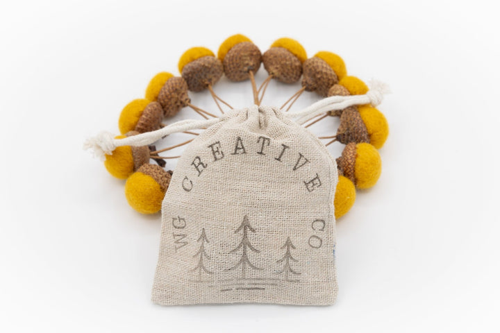 Handmade Felt Acorn Ornaments – Rustic Holiday Décor - WG Creative Co.