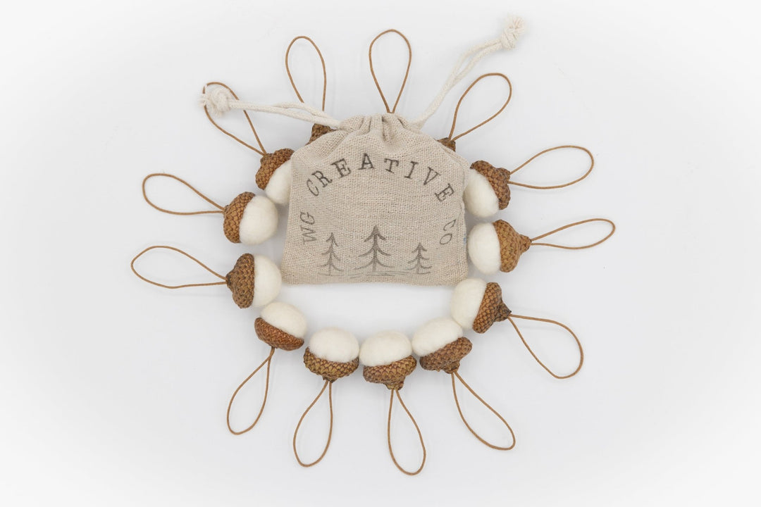 Handmade Felt Acorn Ornaments – Rustic Holiday Décor - WG Creative Co.