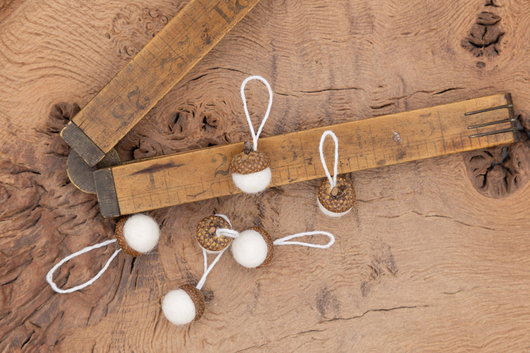 Handmade Felt Acorn Ornaments – Rustic Holiday Décor