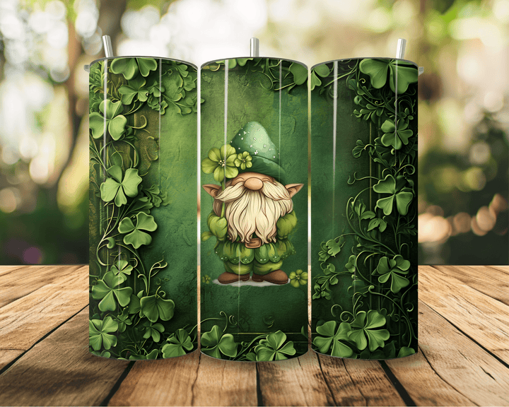 20oz Lucky Gnome Tumbler – St. Patrick’s Day Shamrock Gnome Drinkware - WG Creative Co.