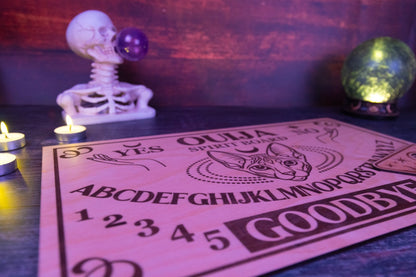 Custom Engraved Ouija Board with Vintage Mystic Sphynx Design | Personalized Halloween Decor - WG Creative Co.