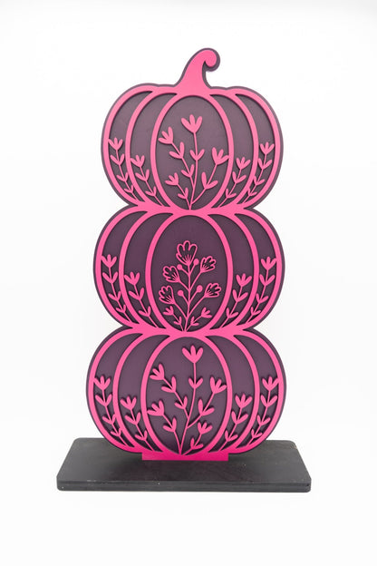 Stacked Pumpkin Art - Floral | Halloween and Fall Decor - WG Creative Co.