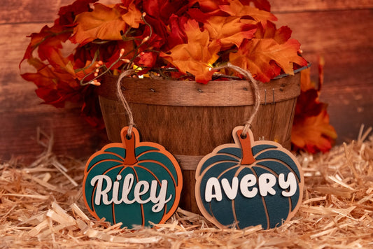 Personalized Pumpkin Tag | Fall and Halloween Decor & Ornament - WG Creative Co.