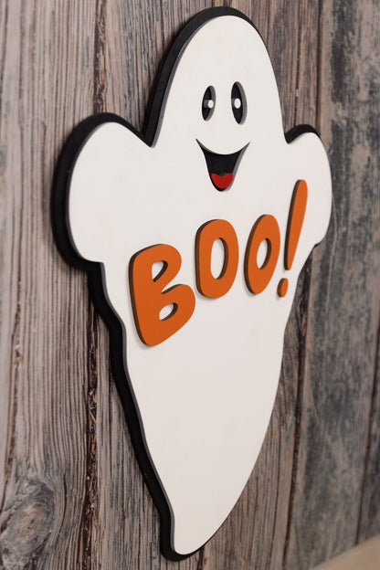 Halloween Ghost Sign – Wooden 'Boo!' | Handmade Wall Décor - WG Creative Co.