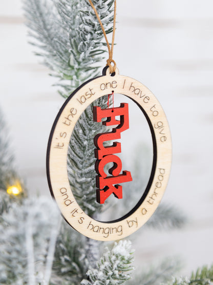 Hanging By a Thread Ornament – Funny & Sassy Holiday Decor