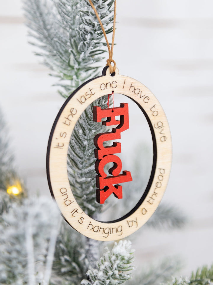 Hanging By a Thread Ornament – Funny & Sassy Holiday Decor - WG Creative Co.