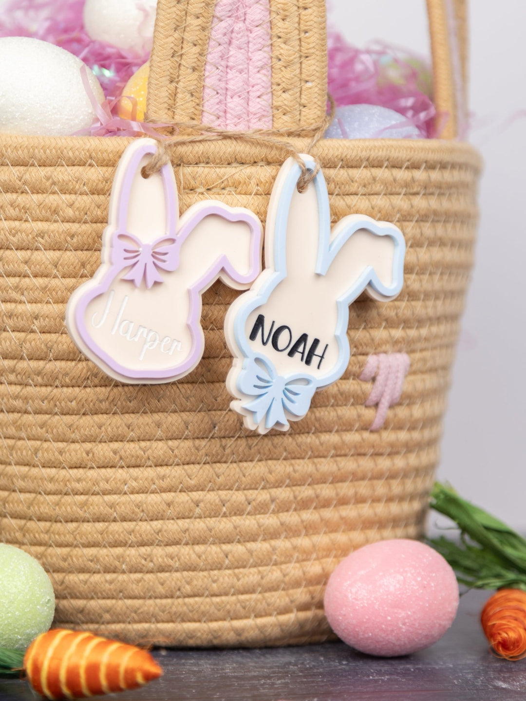 Personalized Bunny Name Tag – Custom Easter Basket Tag - WG Creative Co.
