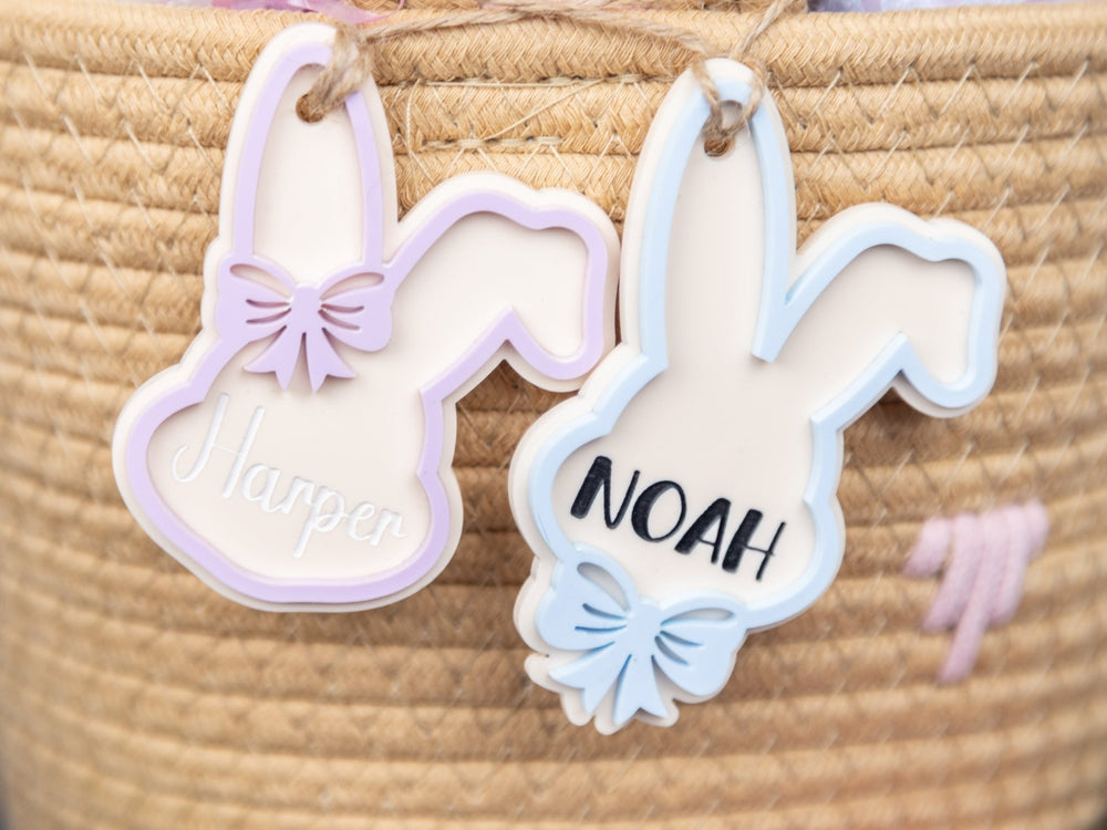 Personalized Bunny Name Tag – Custom Easter Basket Tag - WG Creative Co.