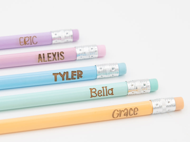 Personalized Engraved Pencils – Set of 12 Custom Name Pencils