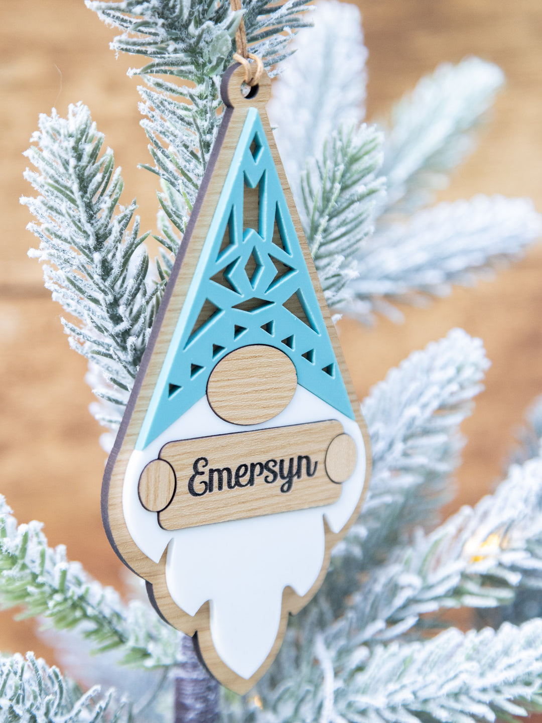 Gnome Ornament with Engraved Name – Christmas Tree Decor