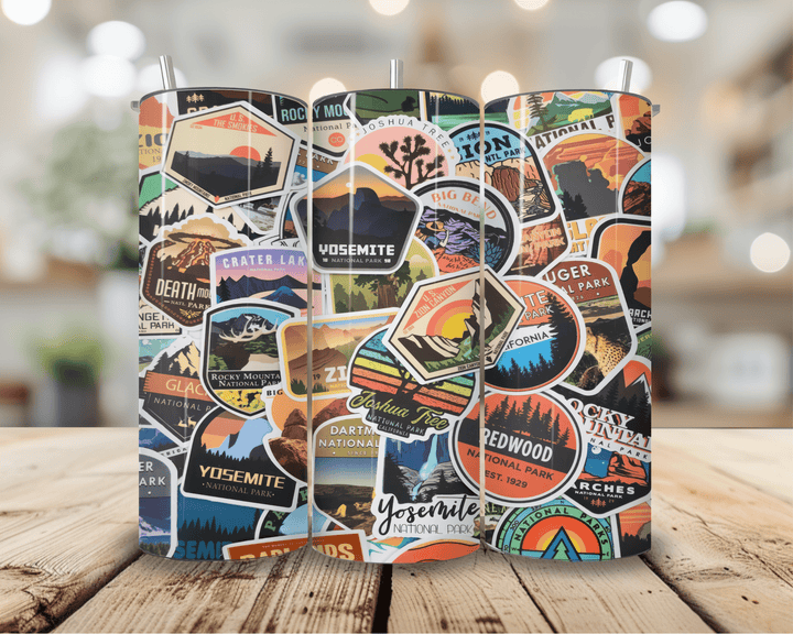 20oz National Park Skinny Tumbler – State Park Sticker Design - WG Creative Co.