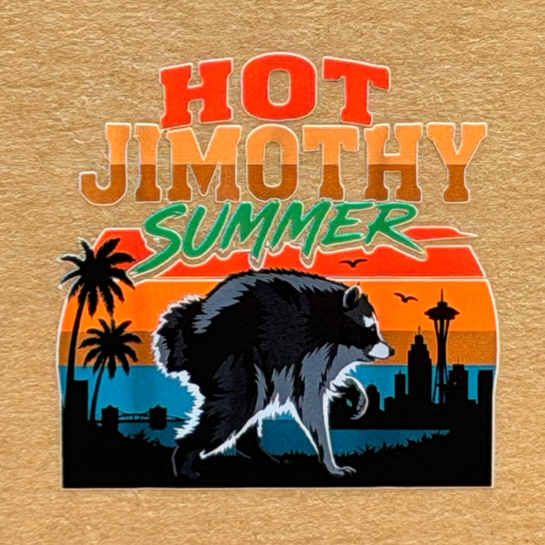 Jimothy the Seattle Raccoon - Hot Jimothy Summer | UV Printed Sticker