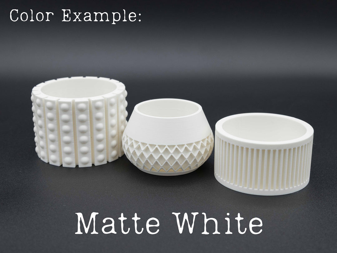 matte white planter pot Reverie Pot – Woven Lattice 3D Printed Indoor Planter 2" / Matte Brown