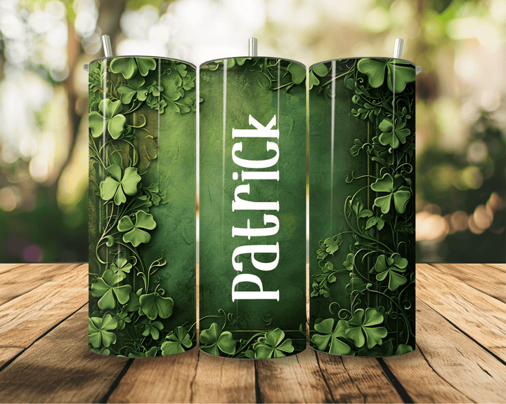 Personalized St. Patrick’s Day 20oz Tumbler – Custom Name Shamrock Drinkware - WG Creative Co.
