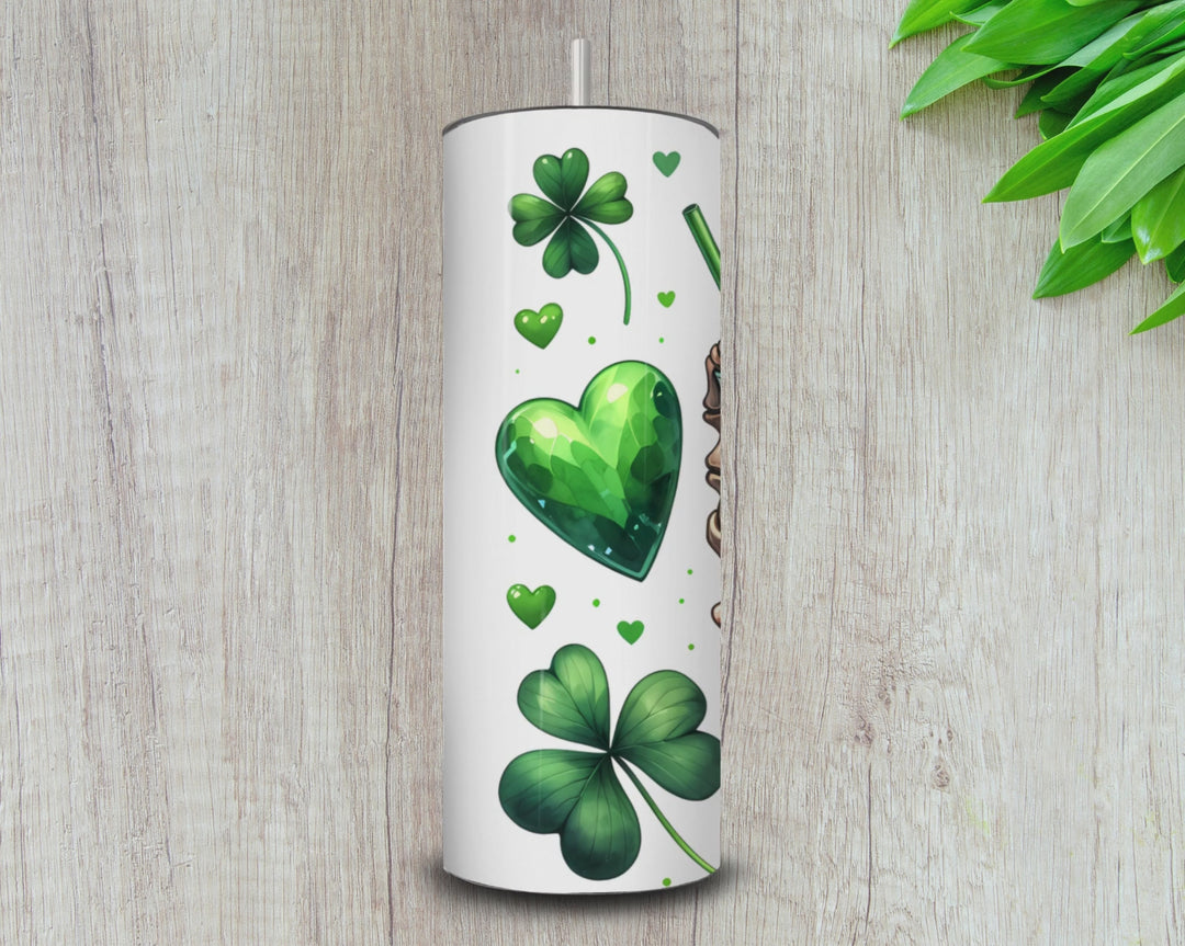 20oz Lucky Shamrock Skeleton Hand Tumbler – St. Patrick’s Day Drinkware