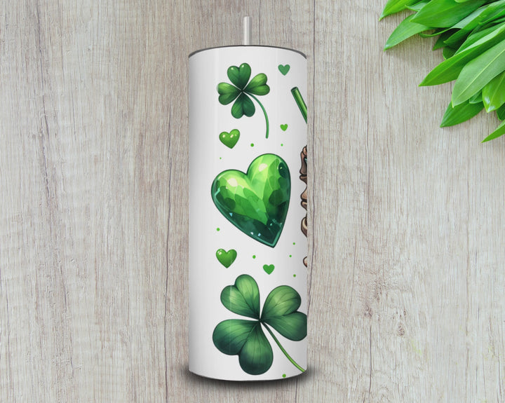 20oz Lucky Shamrock Skeleton Hand Tumbler – St. Patrick’s Day Drinkware
