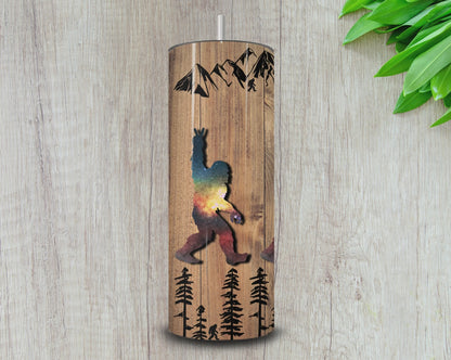 20oz Bigfoot Galaxy Peace Sign Skinny Tumbler – Rustic Adventure Design