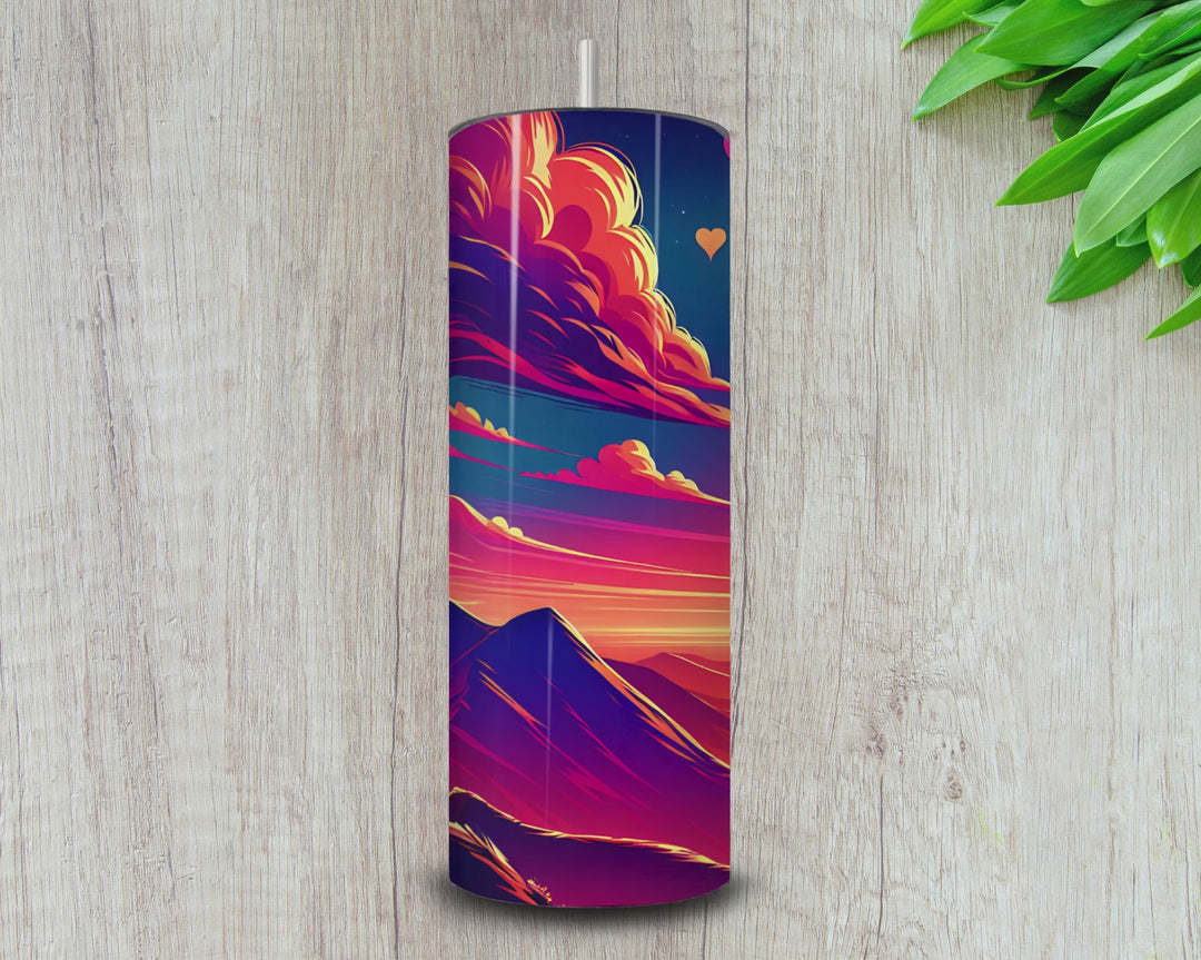 20oz "You're My Favorite Adventure" Skinny Tumbler – Romantic Sunset Hiking Design