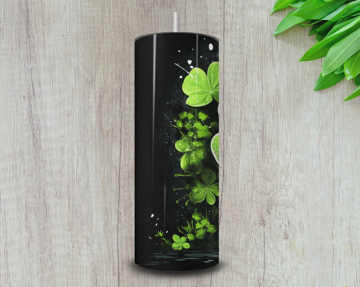 20oz Lucky Clover Tumbler – St. Patrick’s Day Shamrock Splatter Design