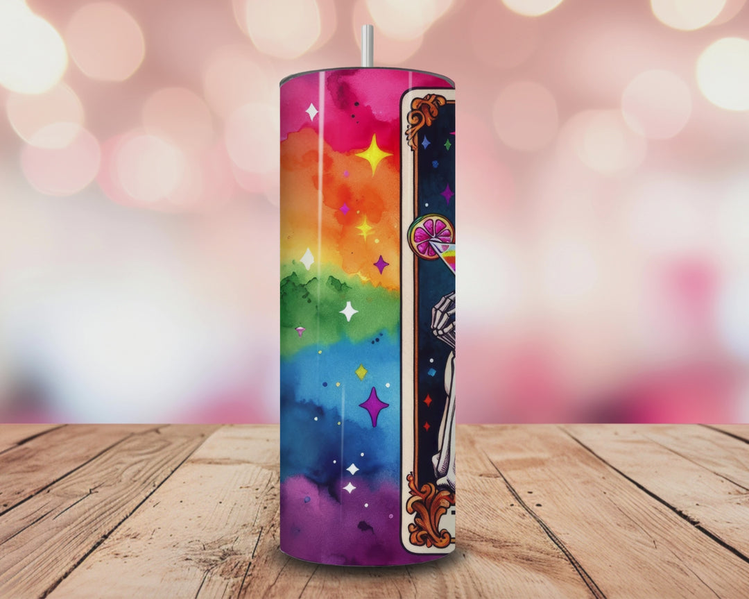 That Gay B*tch Tumbler – 20oz Rainbow Skeleton Pride Tumbler