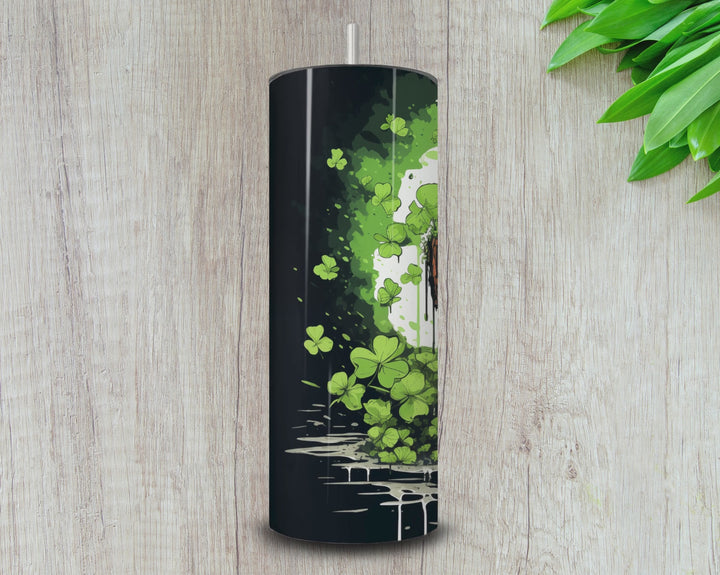 20oz Rustic Four-Leaf Clover Tumbler – St. Patrick’s Day Luck & Charm