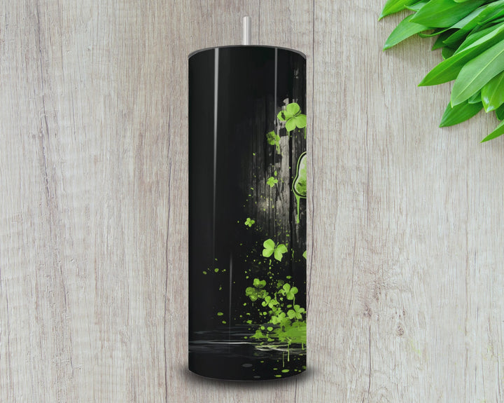 20oz Gothic Shamrock Tumbler – St. Patrick’s Day Grunge Clover Drinkware