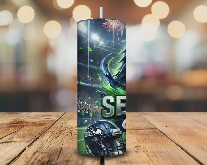 Seattle Seahawks Superbowl LX Champions 2026 – 20oz Skinny Tumbler