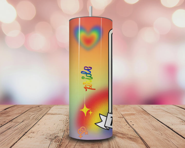 That Gay B*tch Tarot Tumbler – 20oz Pride Skeleton Tarot Card Skinny Cup