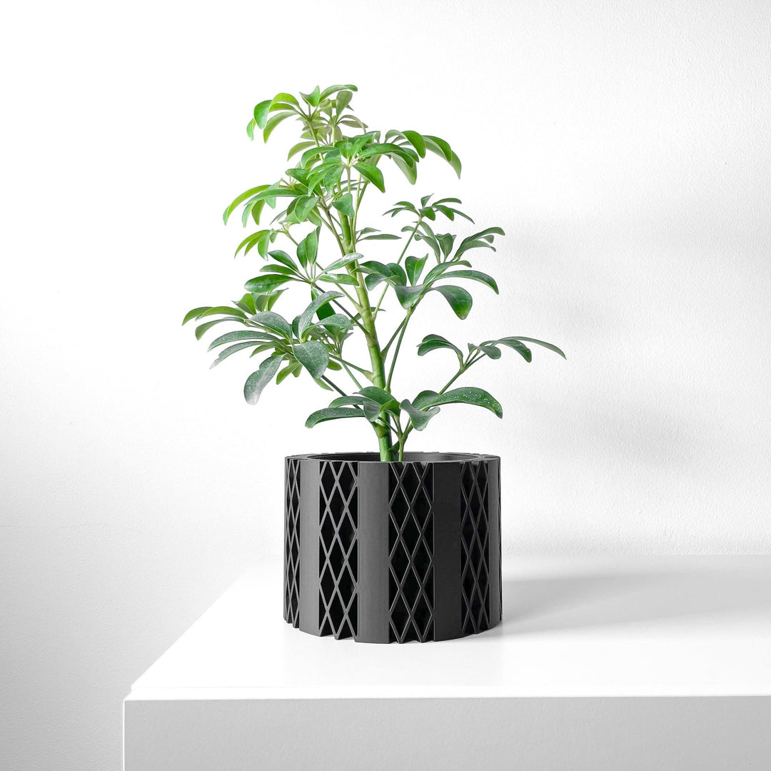 modern indoor planter tall Alder Pot – Broad Channel 3D Printed Tall Planter 3" / Matte White