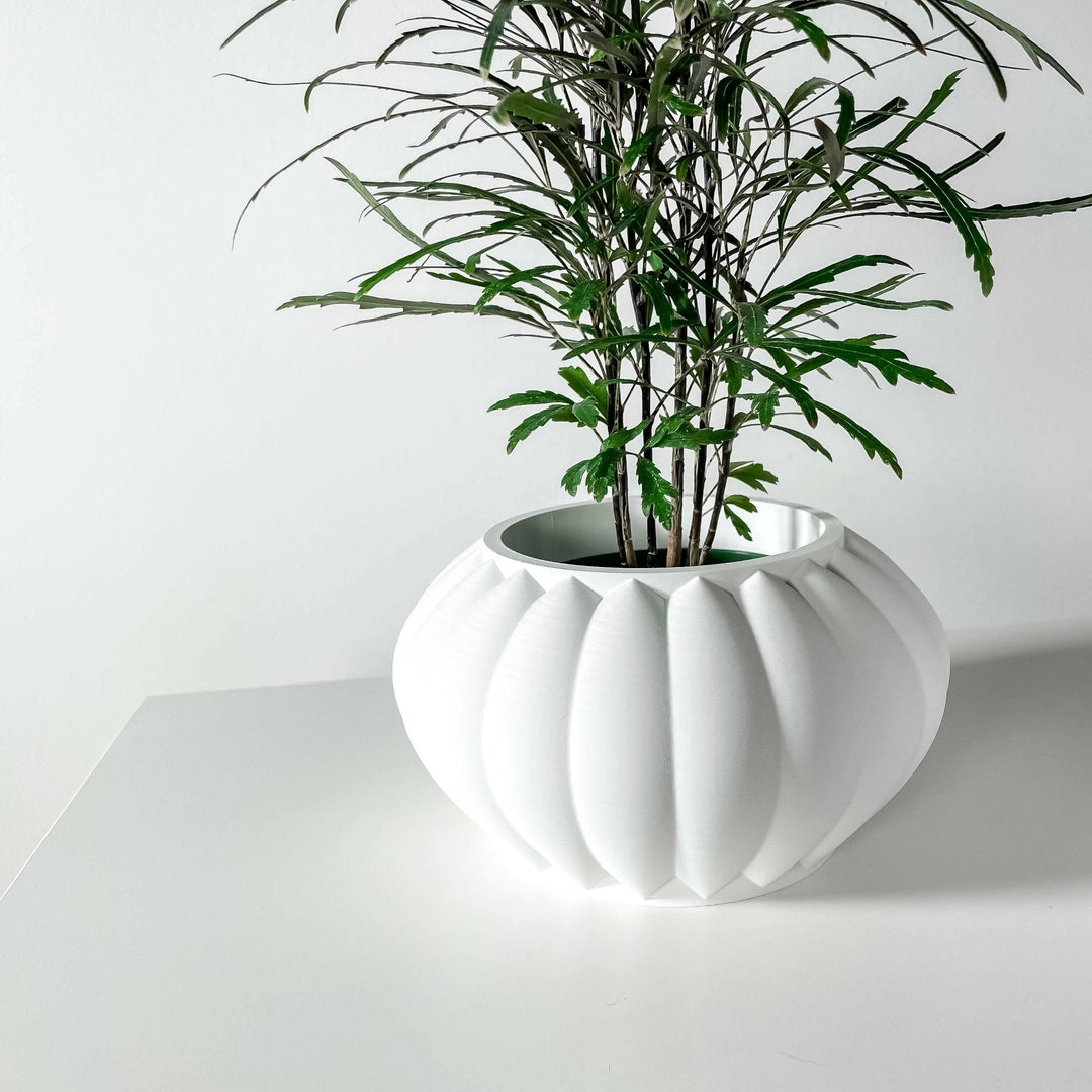oval planter indoor Wren Pot – Oval Indent 3D Printed Indoor Planter 3" / Matte Brown