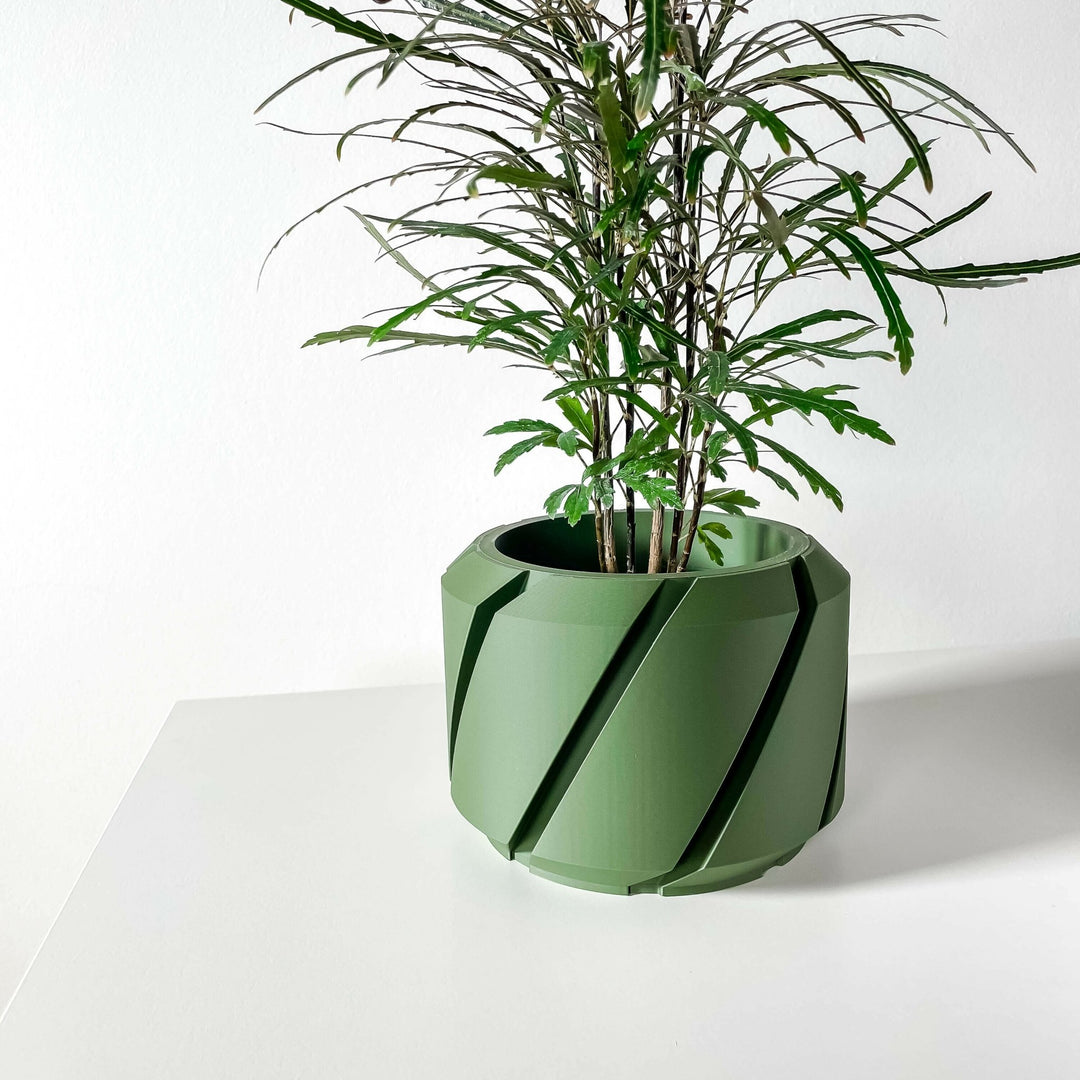 spiral indoor plant Cliffside Pot – Angular Spiral 3D Printed Indoor Pot – WG Creative Co
