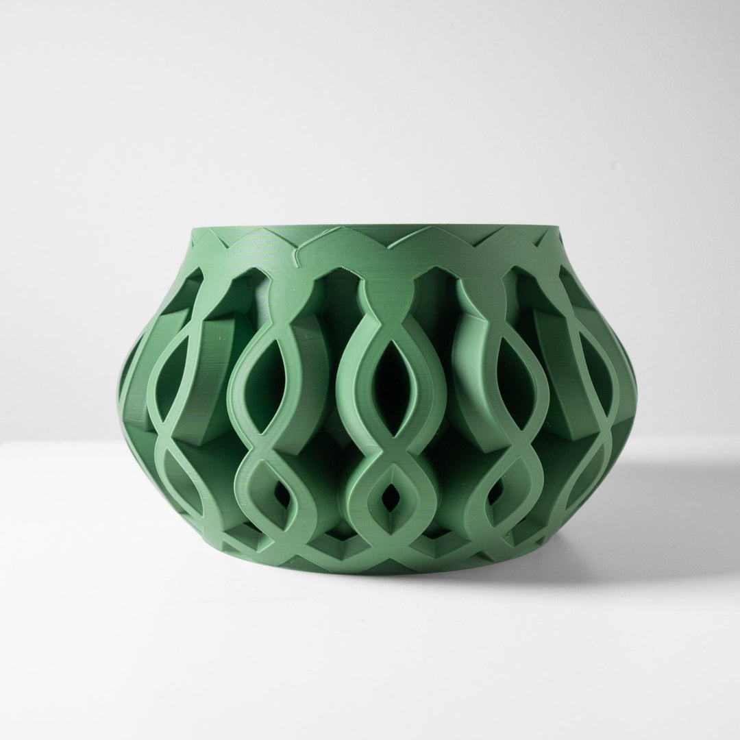 dusk indoor plant pots Dusk Meadow Pot – Soft Oval 3D Printed Indoor Planter 2" / Matte Brown
