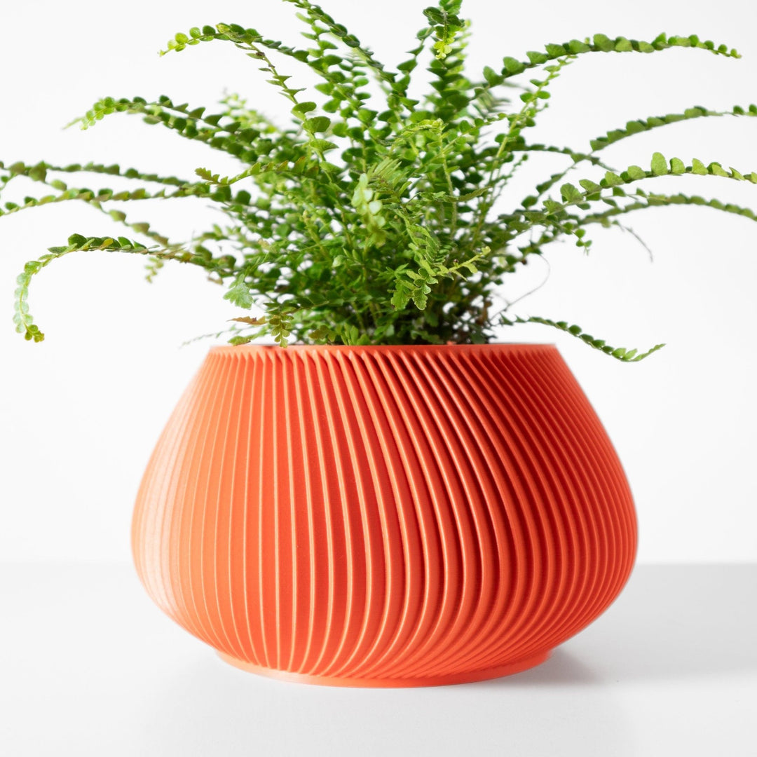 large orange indoor plant pots Hazel Pot – Flared Rounded 3D Printed Indoor Planter – WG Creative Co