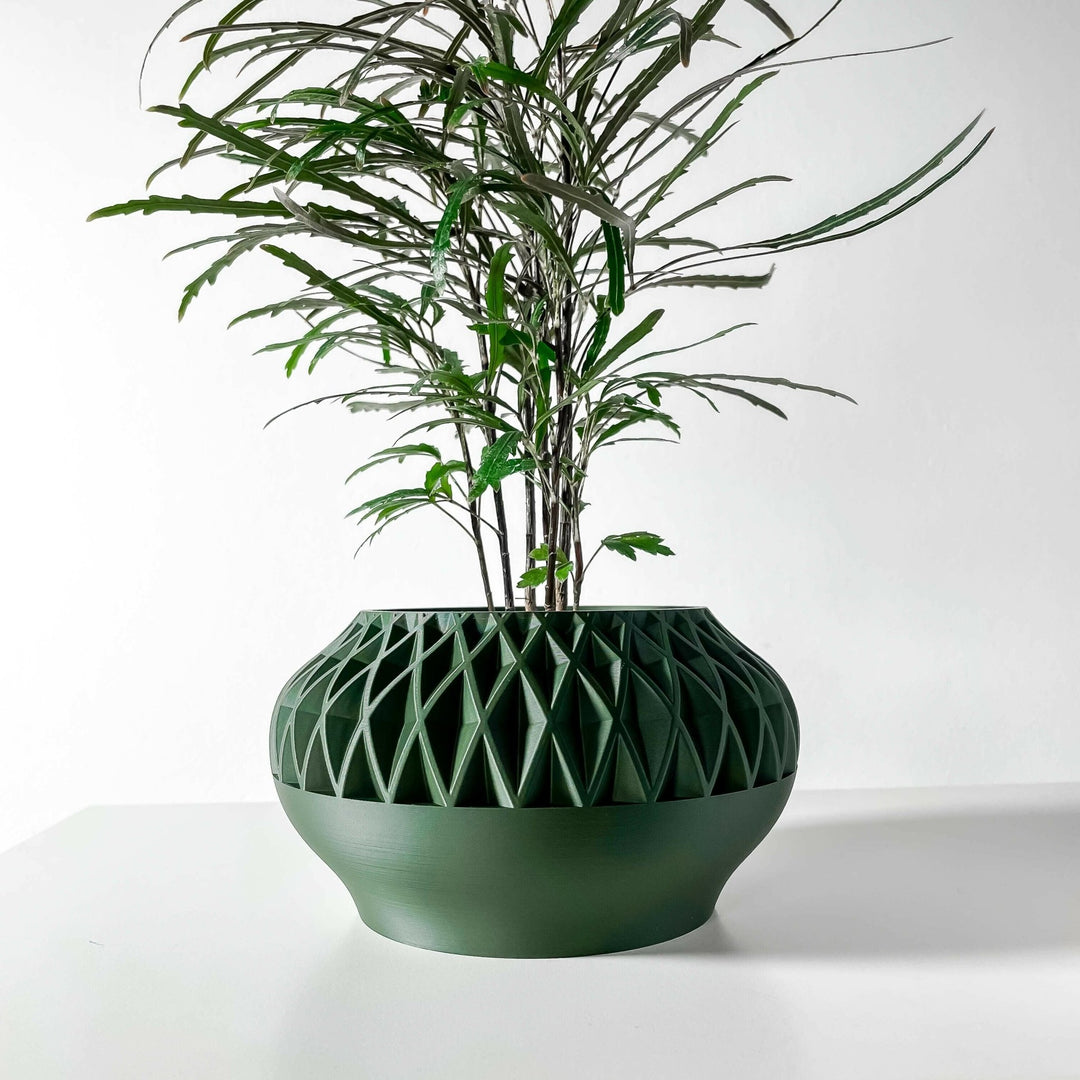 triangular plant pots Pineside Pot – Triangular Facet 3D Printed Planter 2" / Matte Green