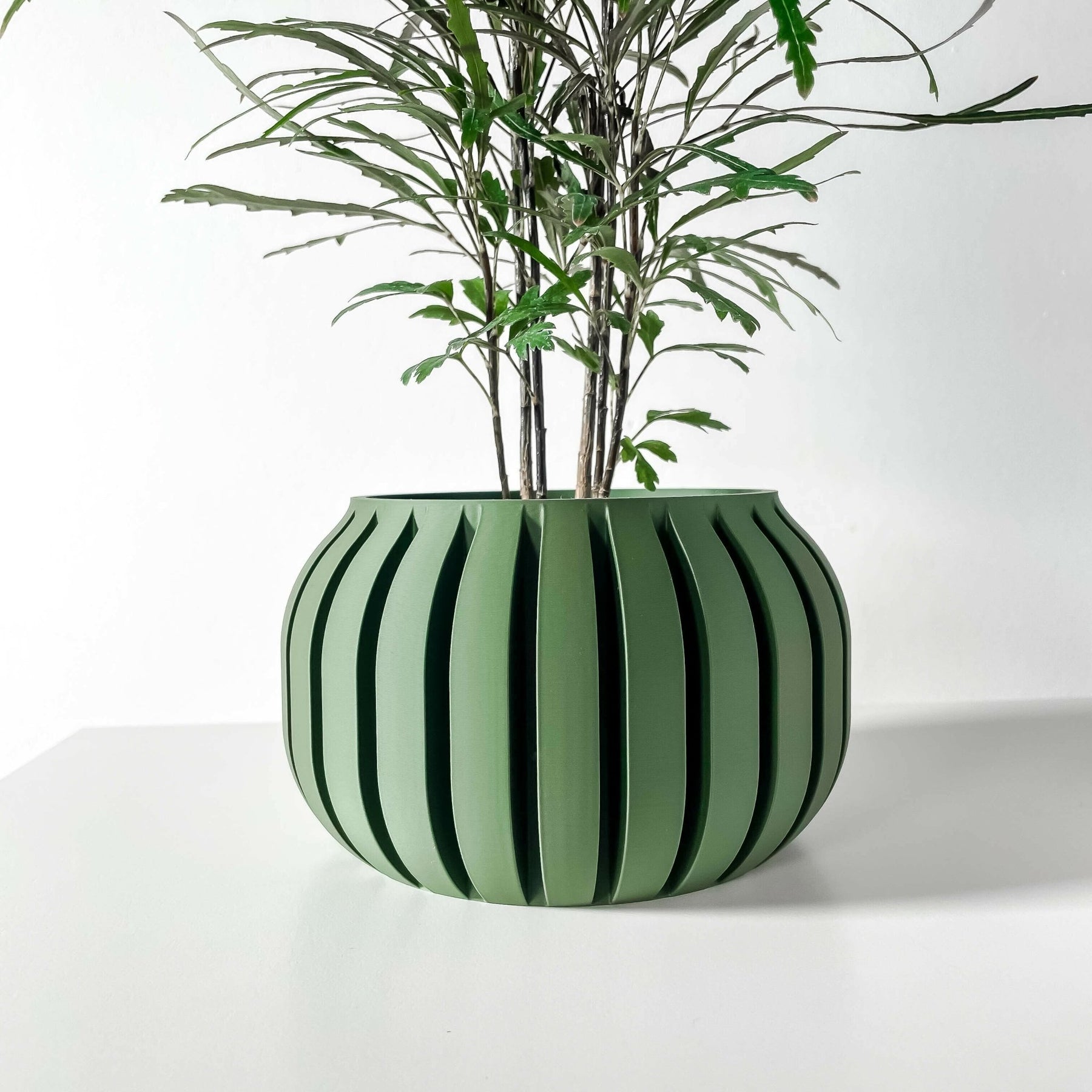 dusk indoor plant pots Duskpine Pot – Fluted Low-Profile 3D Printed Planter 6" / Matte Black