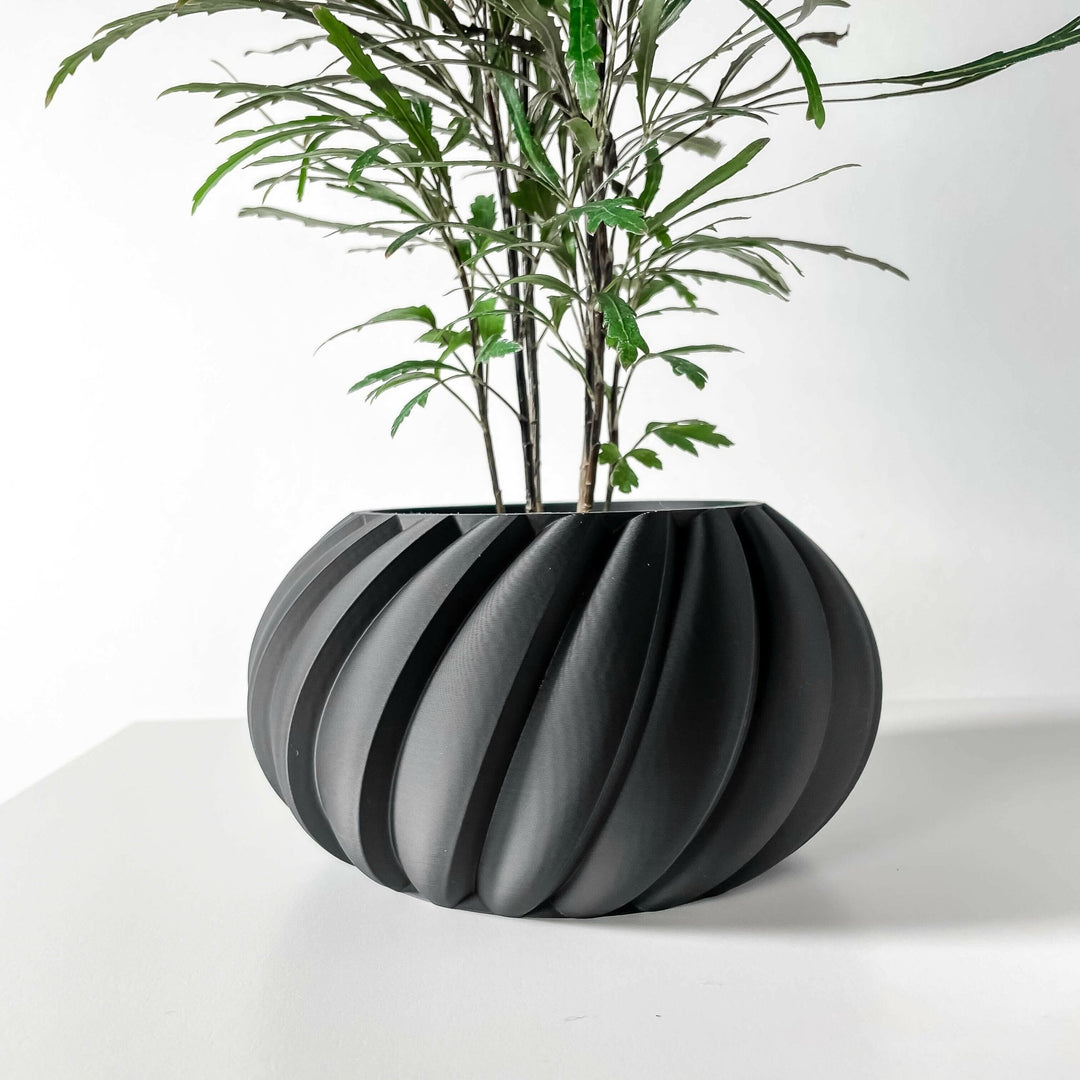 gold leaf plant pot Goldleaf Pot – Spiral Modern 3D Printed Indoor Planter 3" / Matte White