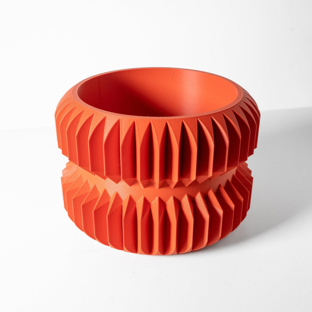 pillar plant pot Pillar Fern Pot – Angular Cylinder 3D Printed Planter 3" / Matte Green