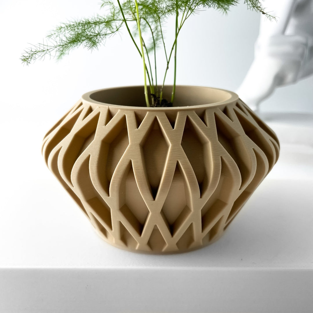 plant pot grid Sunvalley Pot – Diamond Grid 3D Printed Indoor Planter – WG Creative Co