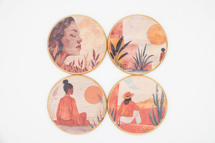 Solstice Women Coasters, Set of 4