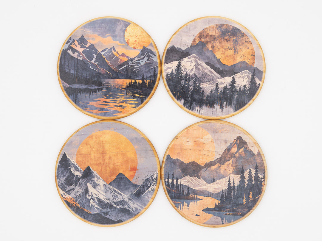 Dusk Wood Coasters, Set of 4