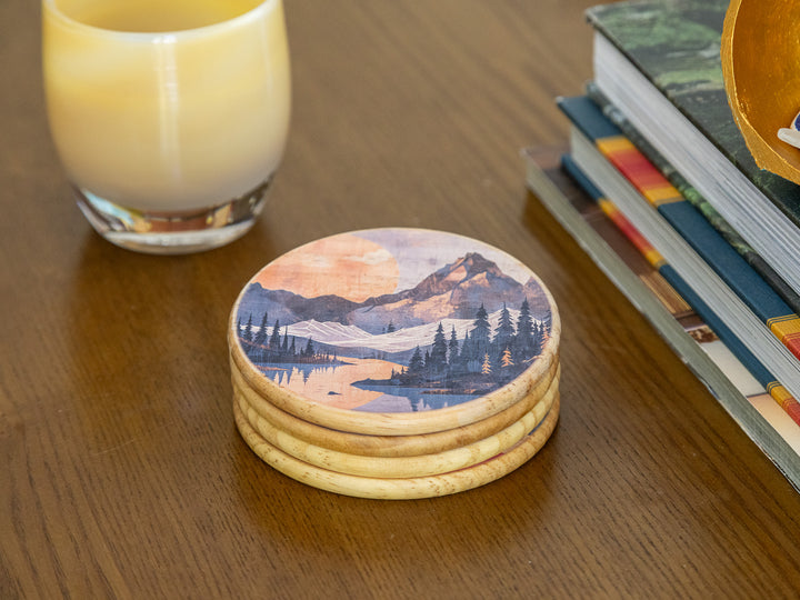Dusk Wood Coasters, Set of 4