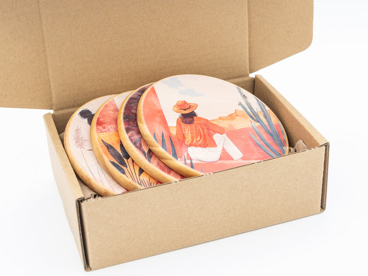 Solstice Women Coasters, Set of 4