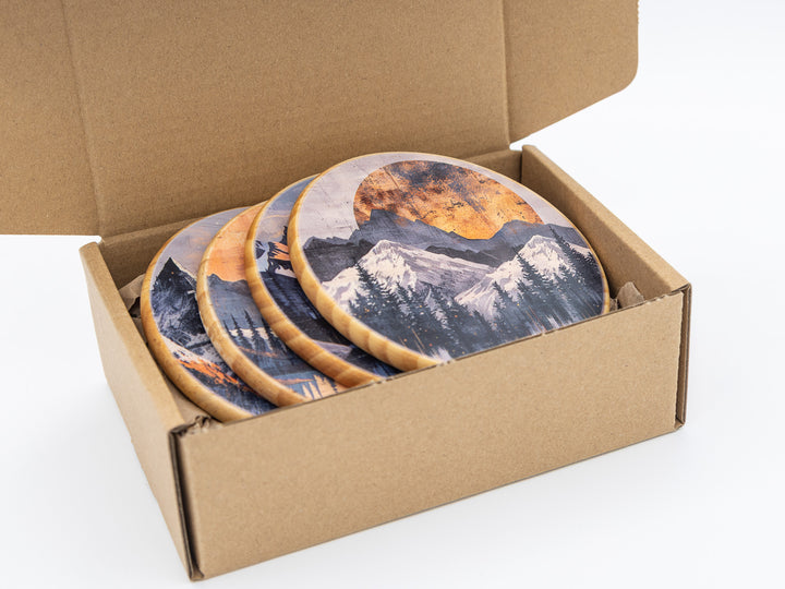 Dusk Wood Coasters, Set of 4